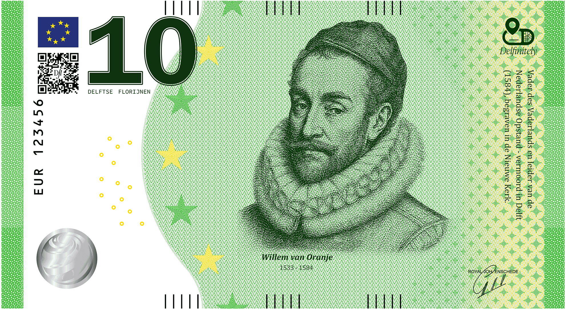 Florijn van 10 met Willem van Oranje